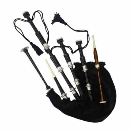 Black Velvet Black Finish Scottish Bagpipe